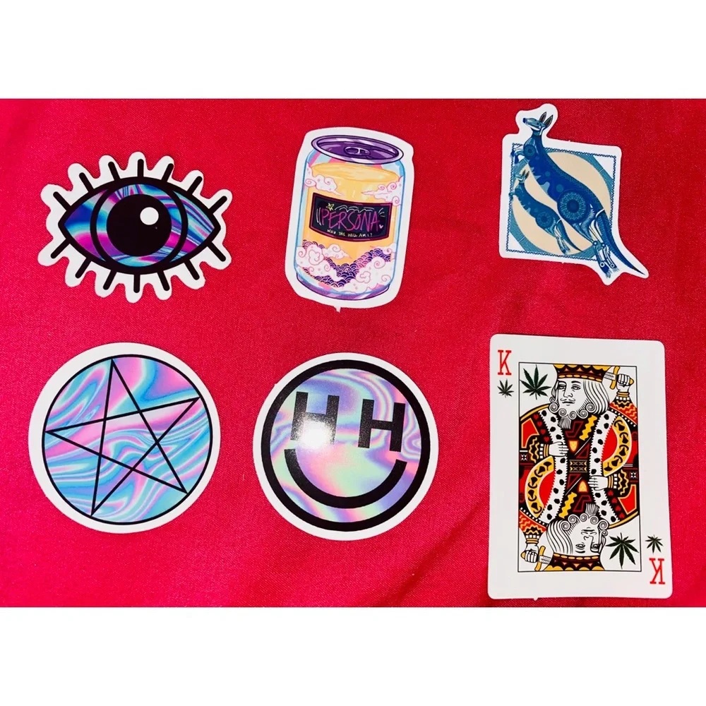 Super Cool Rave Stickers 6 Pack for Water Bottle, Laptop etc.